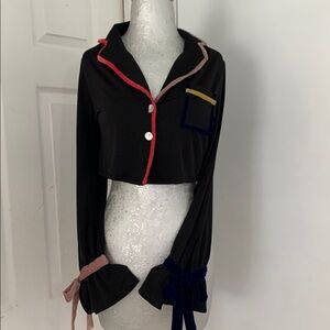 BeachRiot midi Jacket-Top with velvet bows.  Size s